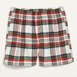 Matching Plaid Flannel Boxer Shorts for Men